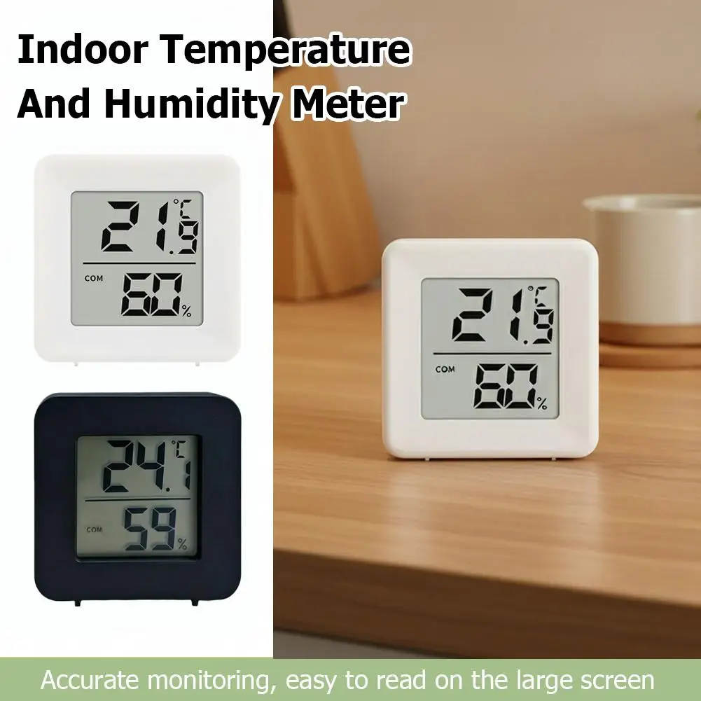 1/2PCS Temperature Meter Gauge for Room Mini Digital Thermometer Hygrometer with Wall Mount Sensor LCD Screen for Home Use