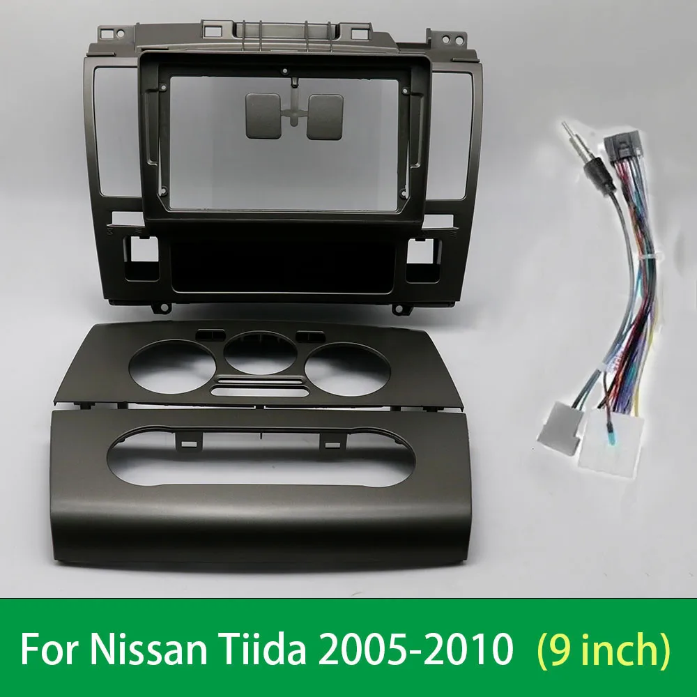 9 Inch Car Frame Fascia Adapter For Nissan Tiida 2005-2010 Android Radio Dash Fitting Panel Kit