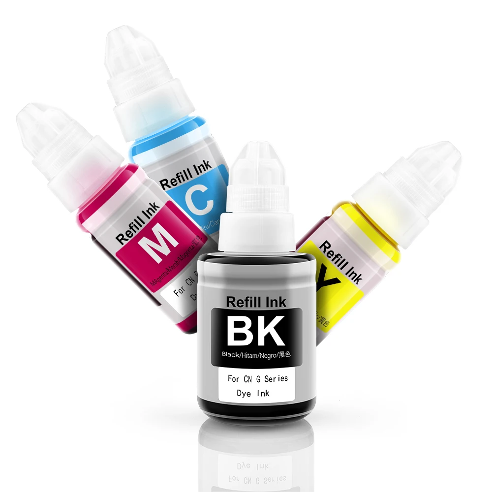 Refill Dye Ink for Canon GI490 GI790 GI890 Compatible with Pixma G Series Printers G1000 G1100 G1400 G2000 G2100 G2400 G3000