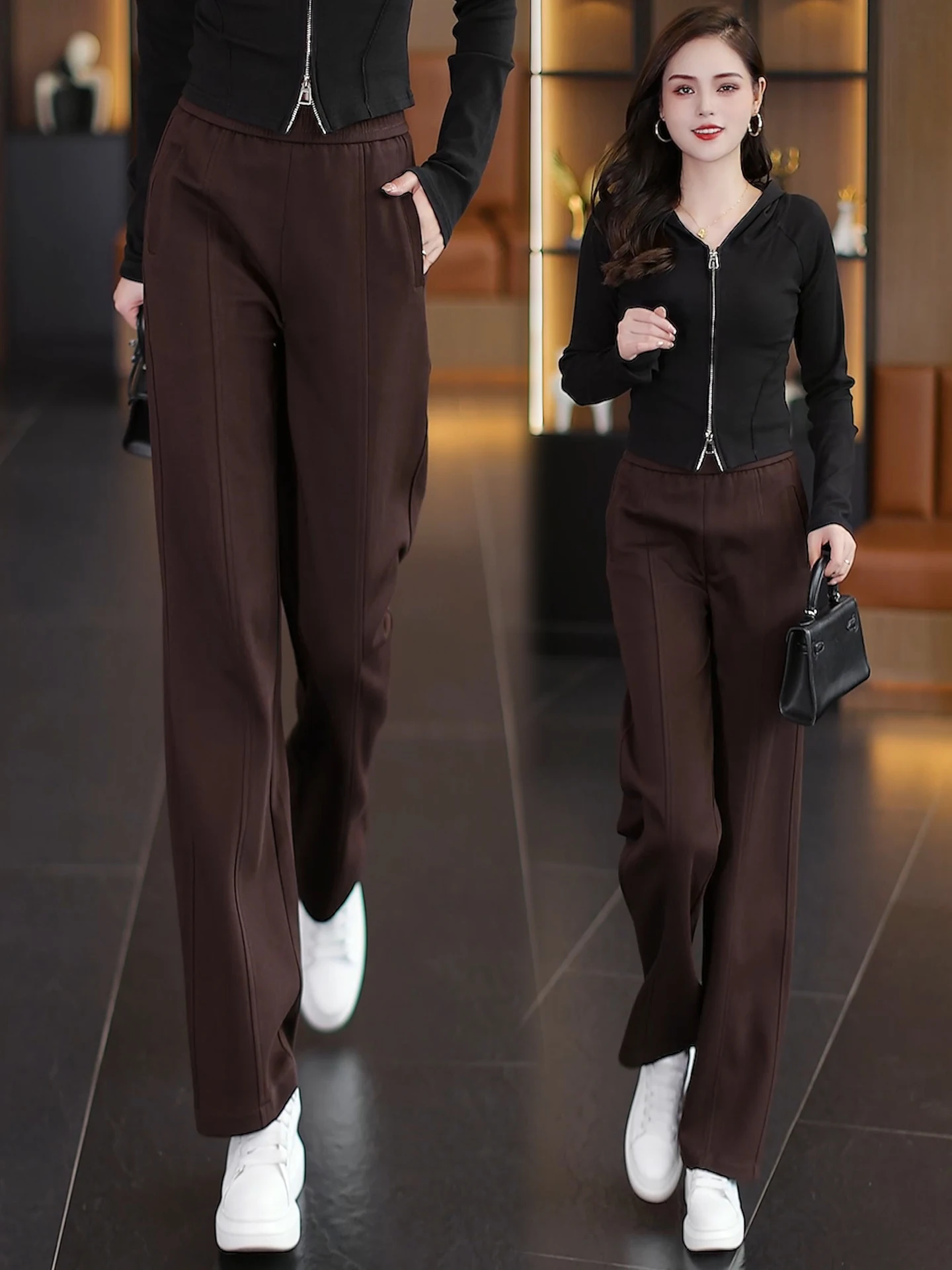 

High Waist Casual Sports Pants Women's Spring Autumn 2026 New Style Slim Fit Narrow Version Wide Leg Loose Versatile Straight...