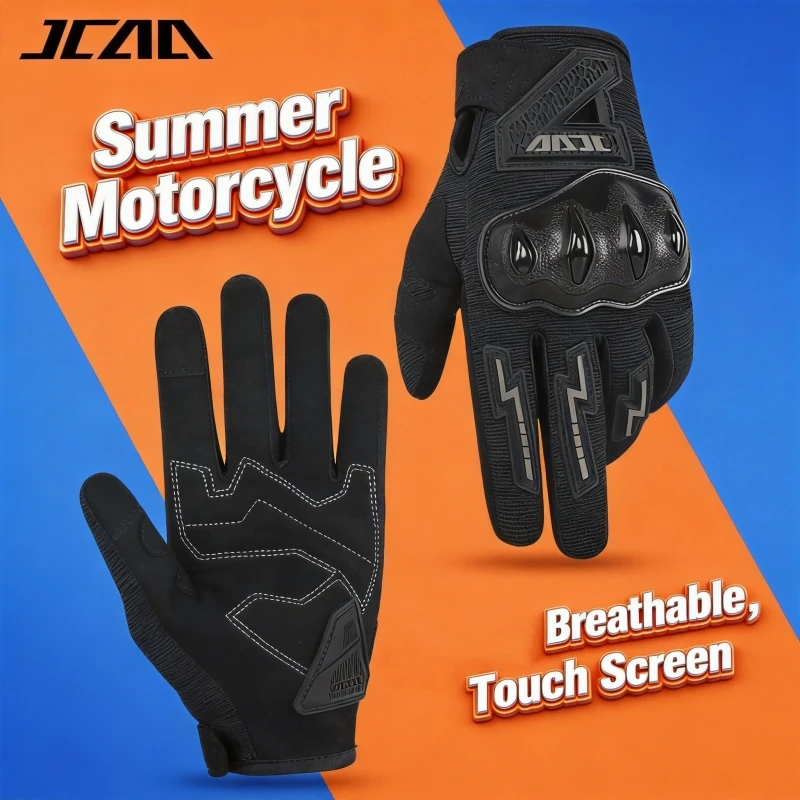 Summer Breathable Mesh Motorcycle Gloves Men Women Lightweight Anti-Fall Touchscreen Riding Glove Wear-Resistant Gear S-XXL
