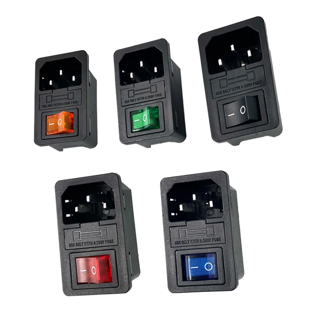Connector Fuse Power Socket Connector Fuse Holder Fuse Switch Metal PowerCord Silver Socket Switch Fuse Holder