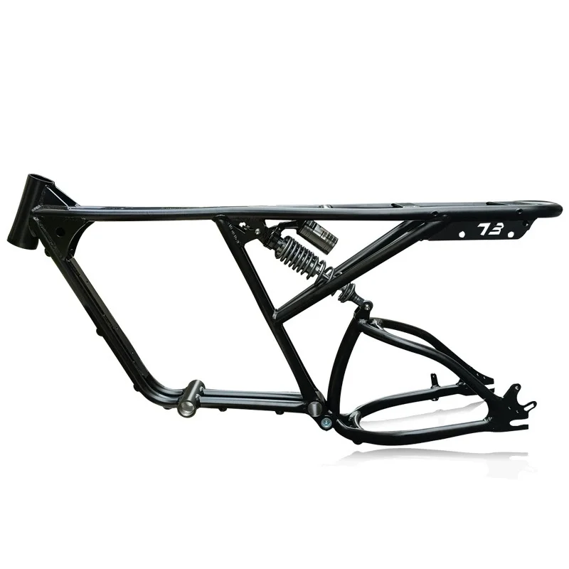 Mid Suspension Fat Dirt E-bike Frame 190mm Dropout With Seat and Suspension Aluminum Alloy E-Bike Frame