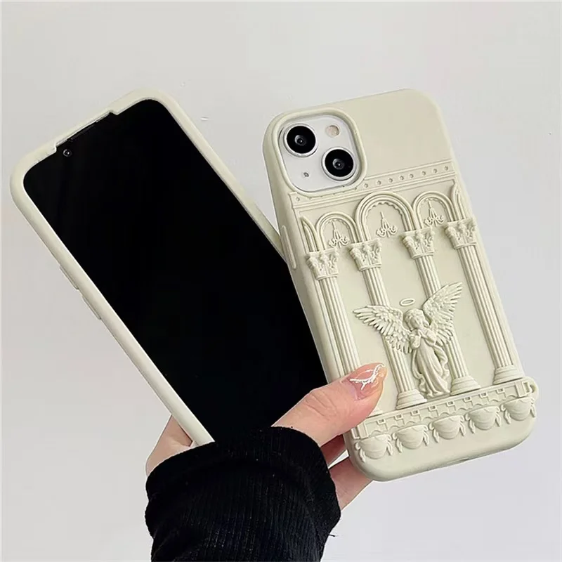 Retro Artwork Angel Statue Case For Samsung Galaxy A14 A24 A34 A54 A15 A25 A35 A55 S21 S23 FE S24 S25 Ultra Trendy Cover - náhled 4