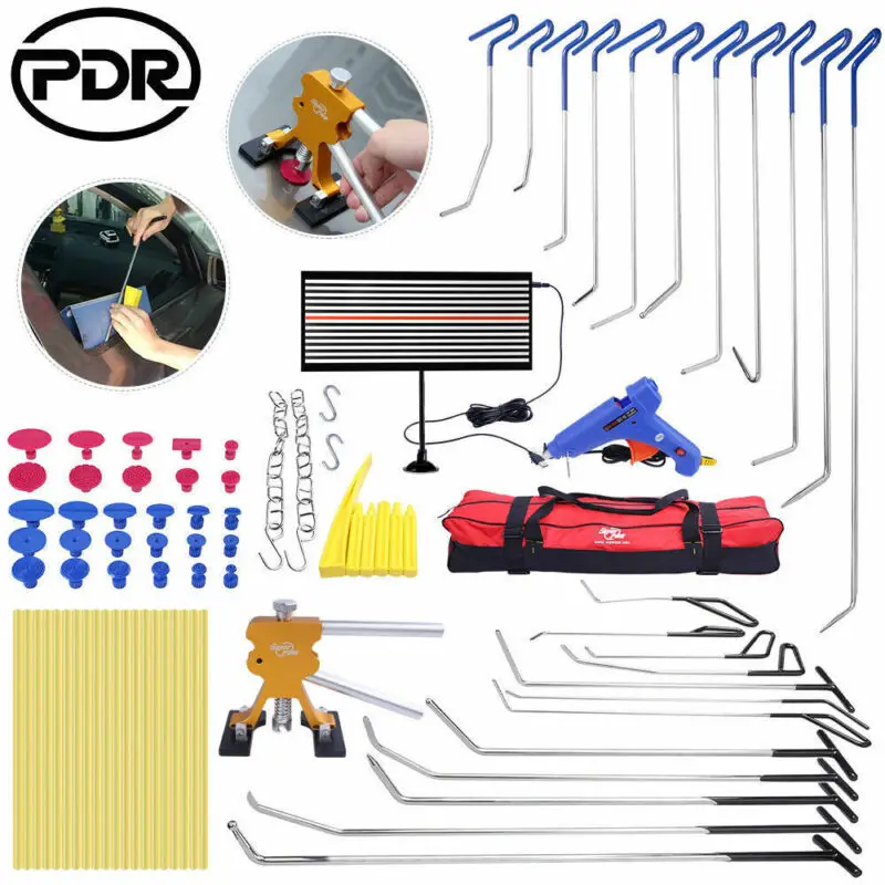 Super PDR Tool Auto Dent Removal Professional Push Hook Rods PDR Kit For Car Dent Repair Hail Damage Tool