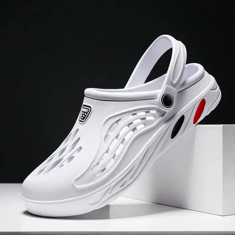 

Летние мужские сандалии, легкая мужская повседневная обувь из ЭВА, обувь с отверстиями, сабо для влюбленных, домашний сад, уличные мужские пляжные тапочки на плоской подошве, большой размер 49