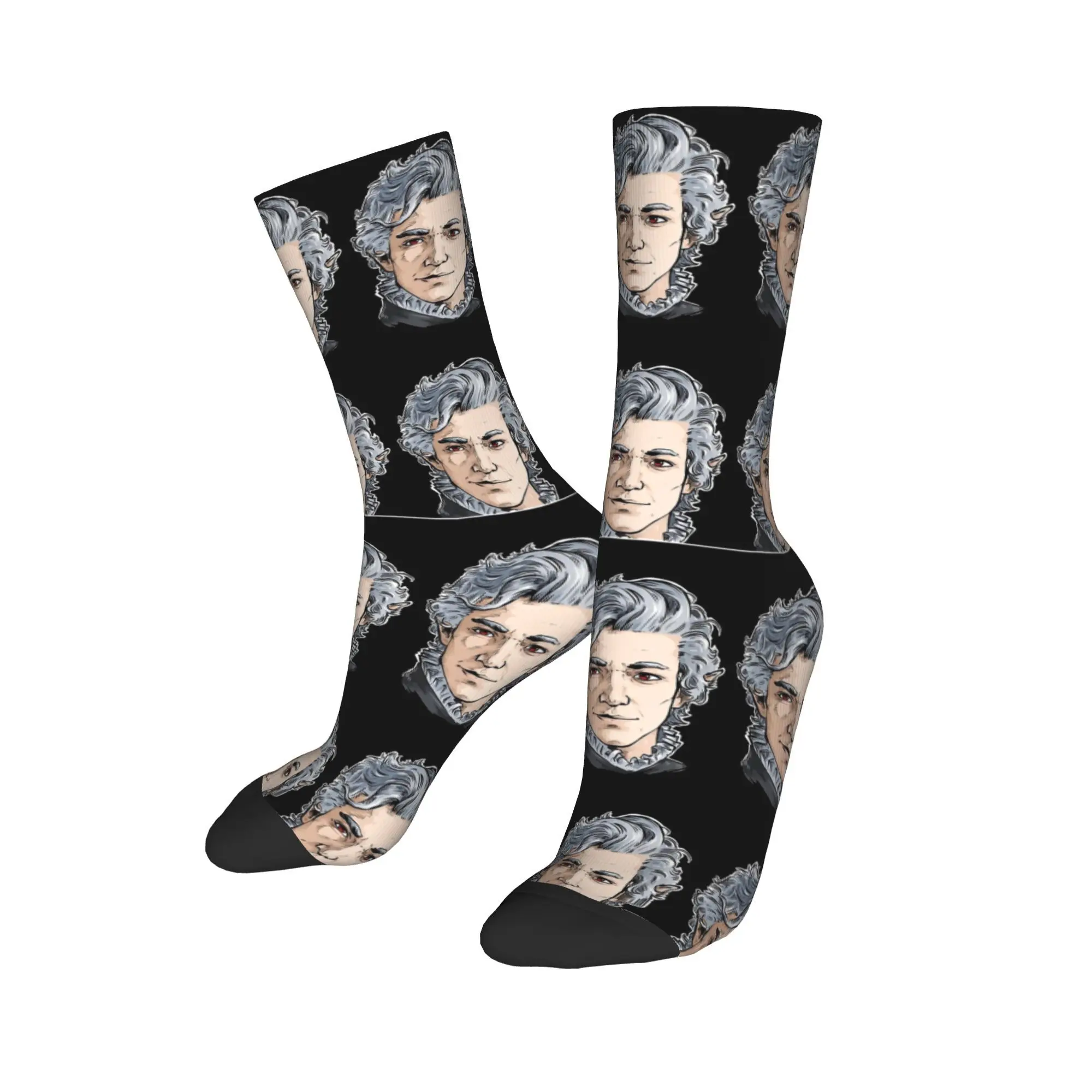 

Забавные носки Astarion, осенние чулки, готические женские и мужские удобные носки, дизайнерские противоскользящие носки для скейтборда