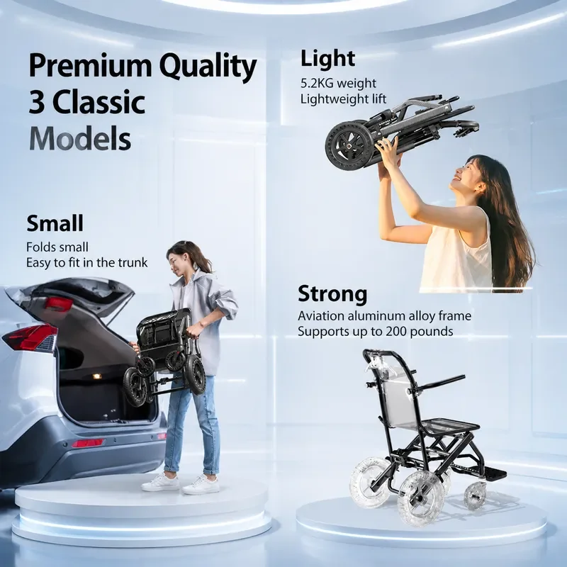 Portable Transportation Trolley for the Elderly Special Design Lightweight Foldable Cart Easy Mobility Aid