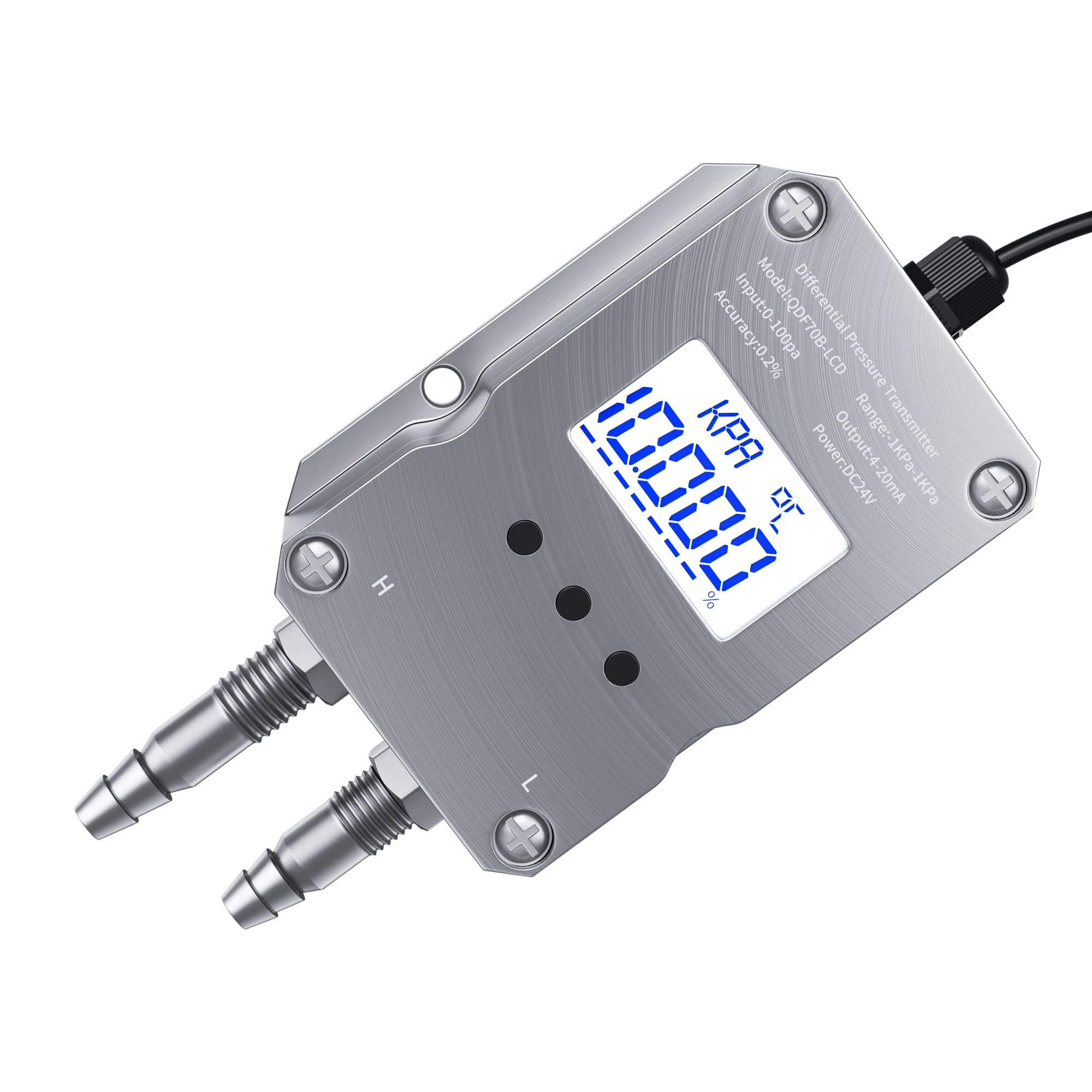 Digitale drukverschiltransmitter 4-20mA 0-10V 0-5V RS485 Windluchtdruksensor 0-50pa 0-100pa 0-200pa 0-2Kpa