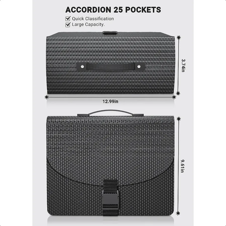 Расширяющиеся папки с 25 карманами, органайзер для файлов, органайзер для файлов с ручкой, портативная коробка для хранения документов, расширяемая папка для файлов, регулируемый порт