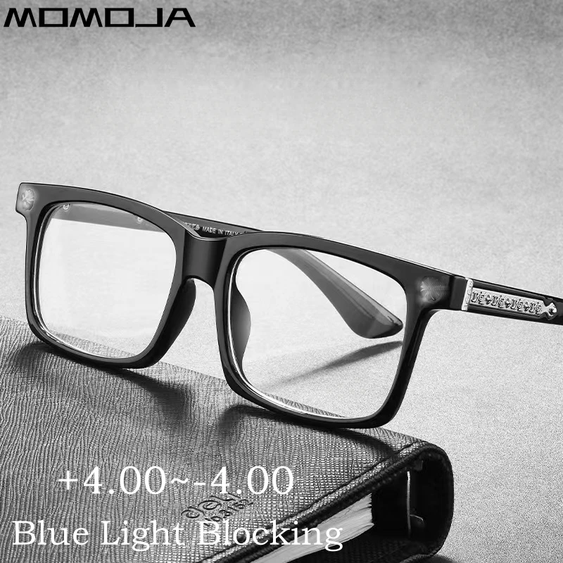 MOMOJA Classic Trend Ultra Light TR90 Anti Blue Light Reading Glasses For Myopia Hyperopia, Optical Prescription Eyewear 2271