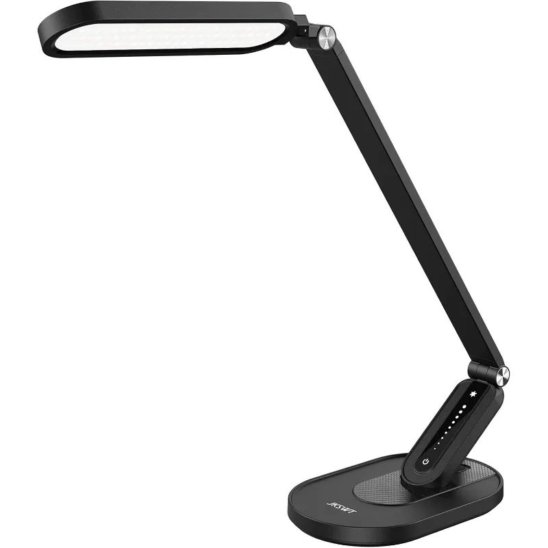

JKSWT LED Desk Lamp, Eye-Caring Table Lamps Natural Light Protects Eyes Dimmable Office Lamp with 5 Color Modes USB Charging Por