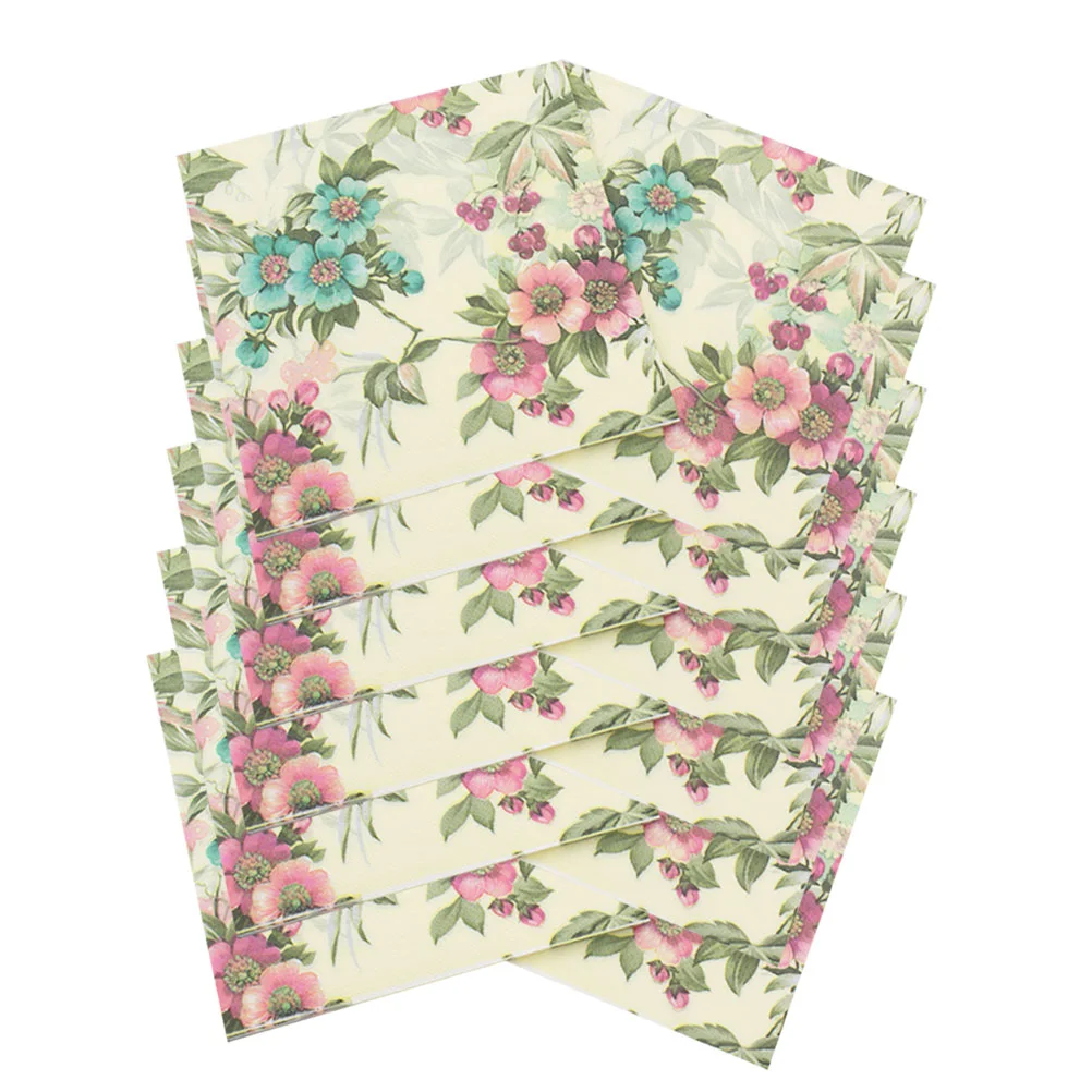 Lot de serviettes en papier, 20 pièces, mouchoirs qualifiée aux pour fête, motifs floraux, fournitures colorées