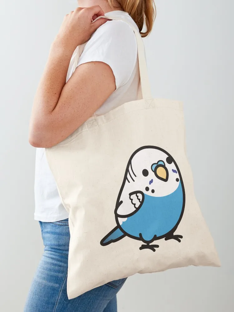 

Chubby Blue Budgie - Male Tote Bag Women's bags Customizable tote bag Canvas Shopper
