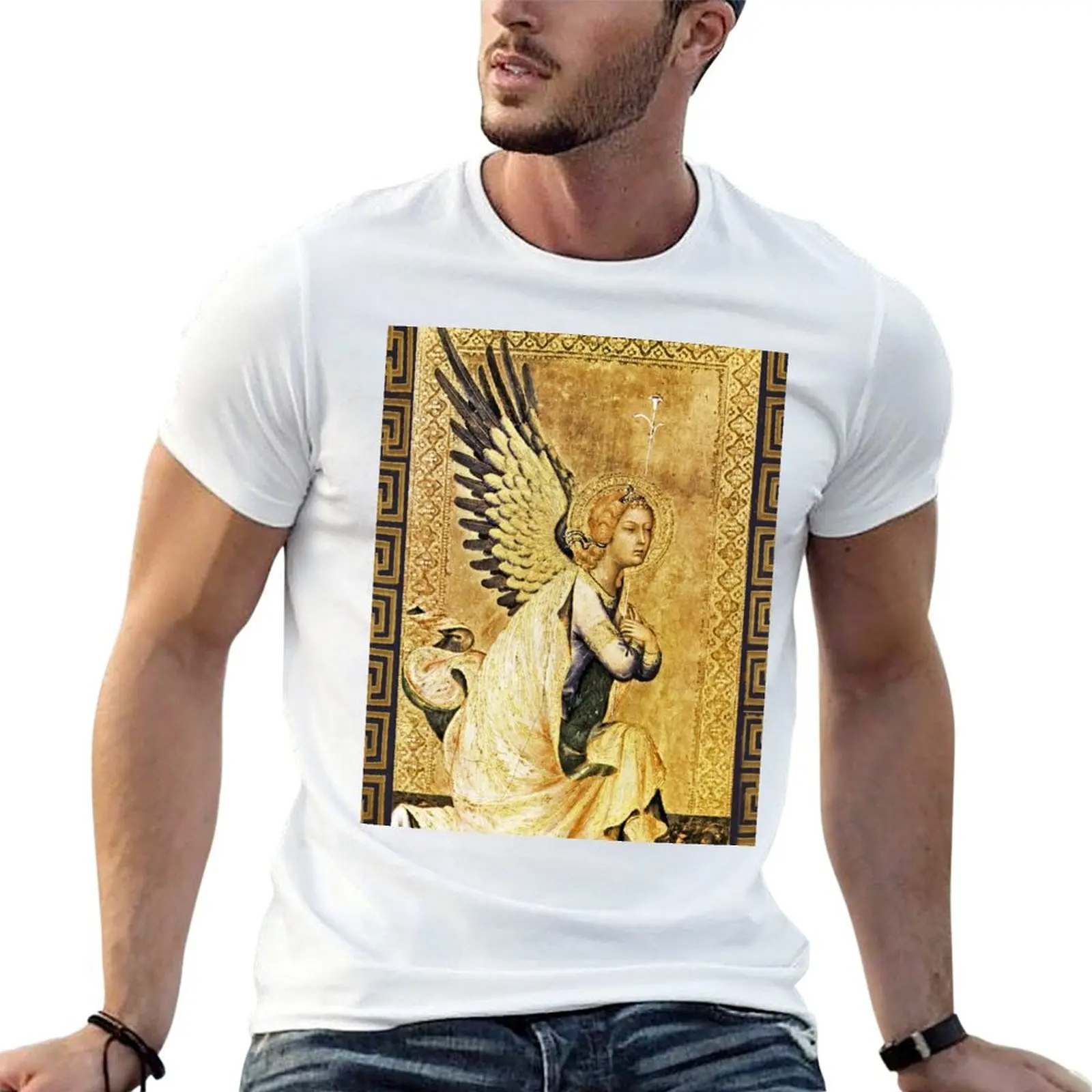 

ANNUNCIATION ANGEL St. Gabriel Archangel T-Shirt cotton t shirt man cotton t shirts man 100% T-Shirt