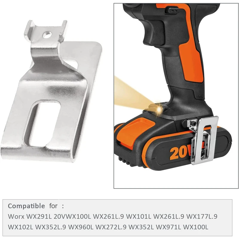 Ganci per Clip da cintura con fibbia in vita con vite per WORX 20V WU268 WU278 WU279 WX279 WX268 WX278 WU278.9 accessori per utensili elettrici