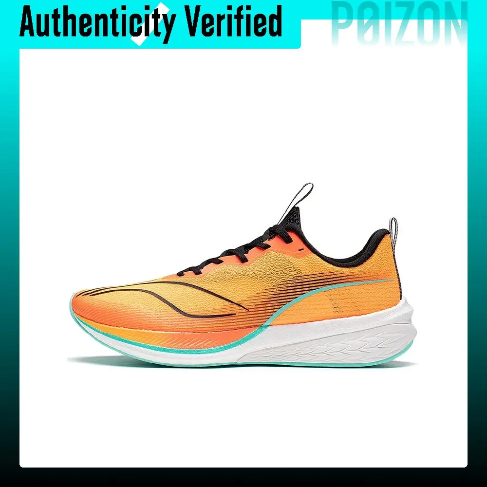 Li Ning Red Hare 6 Pro Cushioning Slip Resistant Abrasion Resistant Low top Running Shoes Men's Neon Bright Orange ARMT013-3