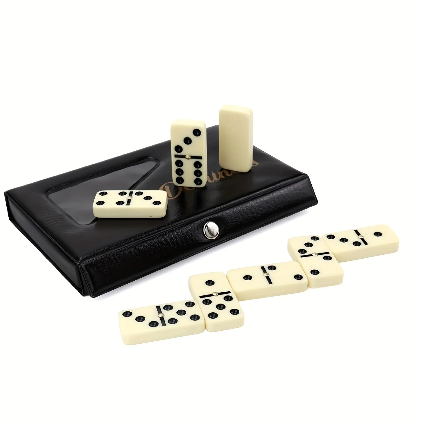 1Set Double Six Domino Set Entertainment Leisure Travel Fun Table Game Domino Gift Children\'s Puzzle Toy PVC Duoble 6 Dominoes