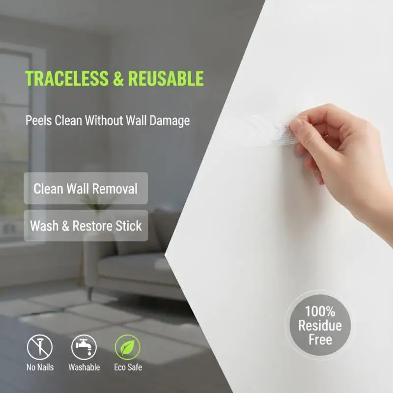 1-meter Nano Tape—Reusable, Ideal For Wall Mounting And Item Organization.