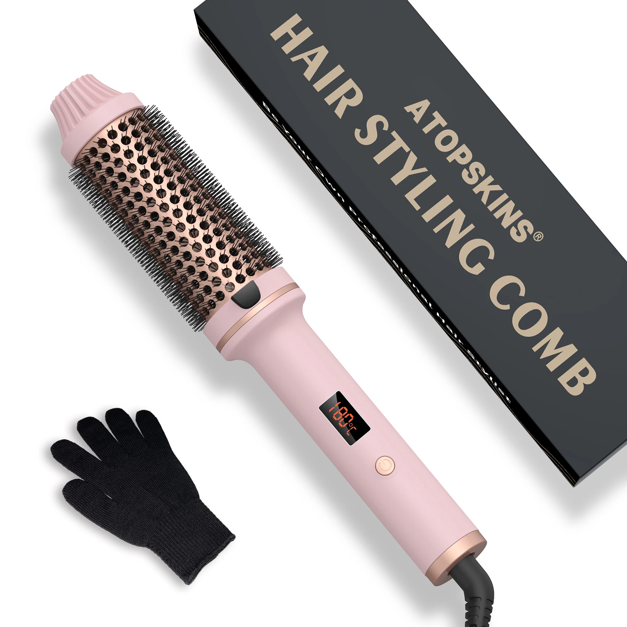 

One-Step Hot Air Brush Volumizer Styler Thermal Brush Hair Curler Straightener Hair Heating Straightening Styling Curling Iron