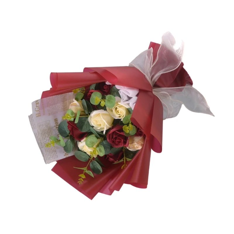 Bouquets roses artificielles, pétales savon, cadeau saint-valentin, fête des mères, pétales savon, Bouquets