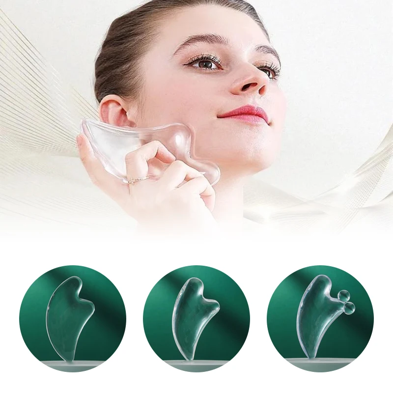 1 قطعة لوحة غوا شا شفافة تدليك غوا شا لشد الوجه غوا شا كشط مدلك الوجه الراتنج #1