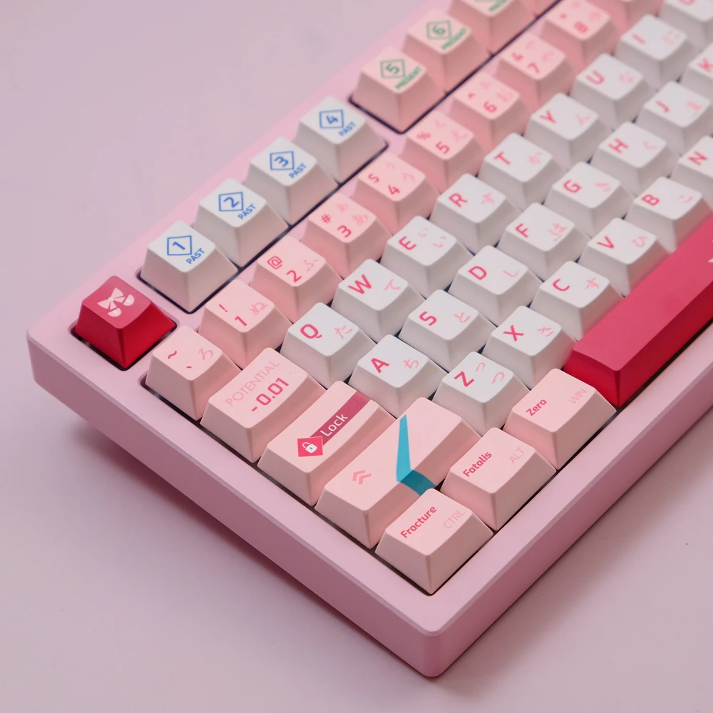 Arcaea rosa Keycaps, Cherry Perfil Keycap, Sublimação Dye, Teclado Mecânico MX, PBT, 1 Set