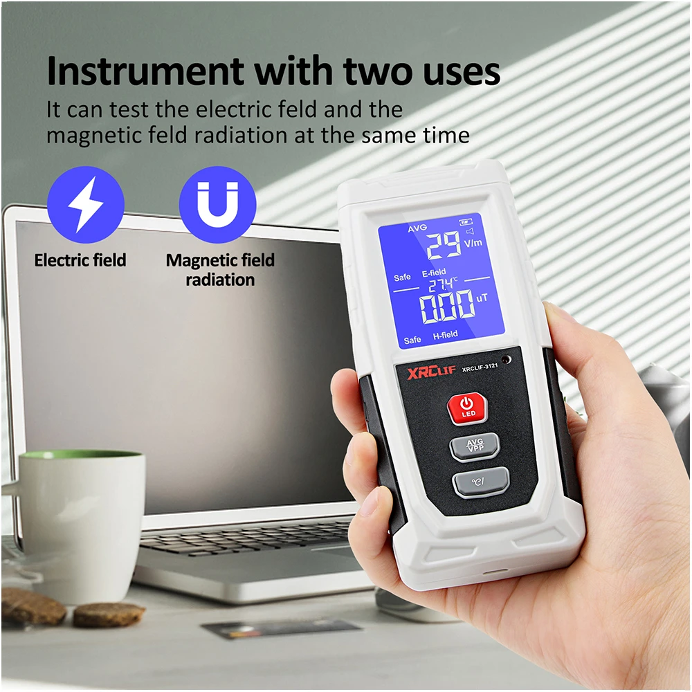 XRCLIF Electromagnetic Radiation Detector Dosimetro De Radiacion Electromagnetic Field Meter Emf Tester Emission Dosimeter