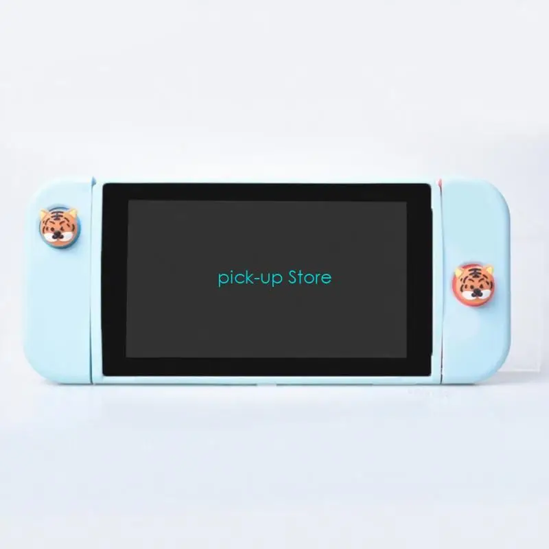 Q5WA 2PCS NS 컨트롤러 교체 엄지 스틱을위한 썸 스틱 캡은 동물 패턴 아날로그 스틱 로커 캡 커버 커버