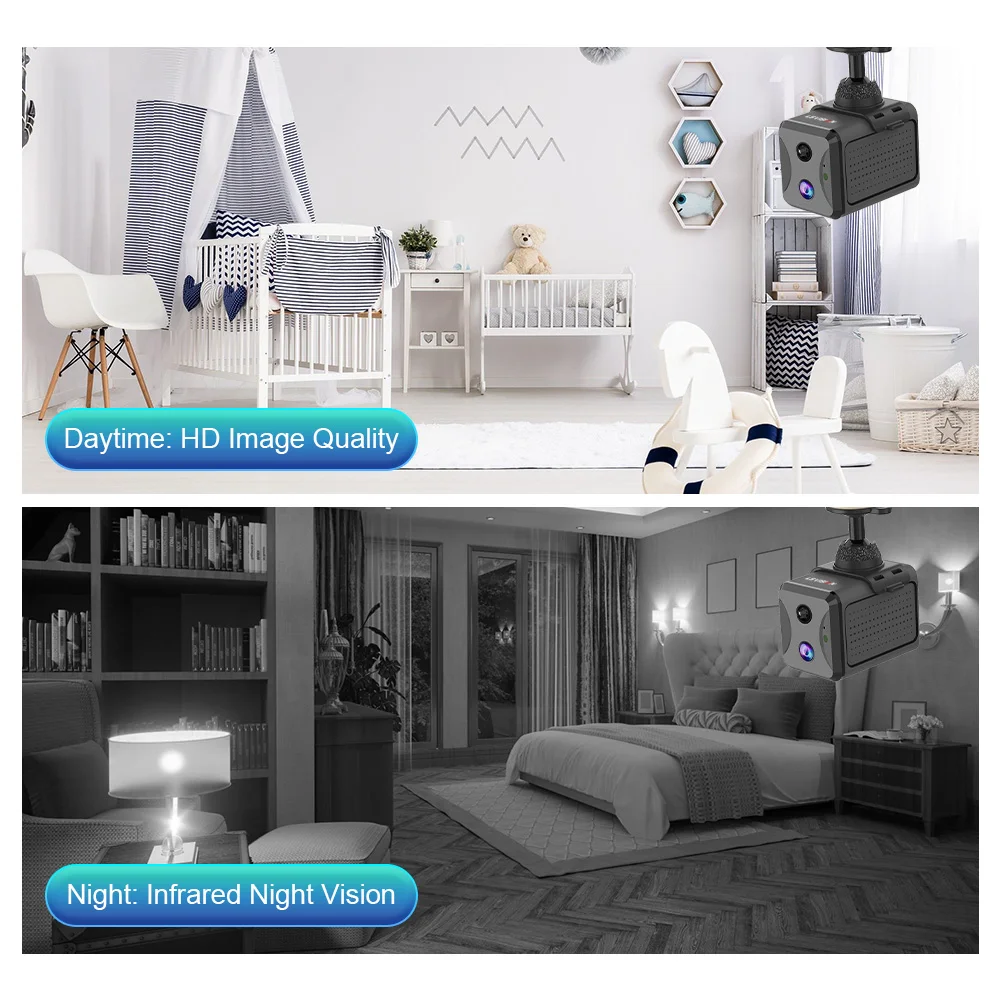 2PCS LS VISION 5MP Mini Camera 4G/WiFi Security Camera 2400mAh Indoor Home Surveillance Cam PIR Human Motion Auto Tracking Ubox