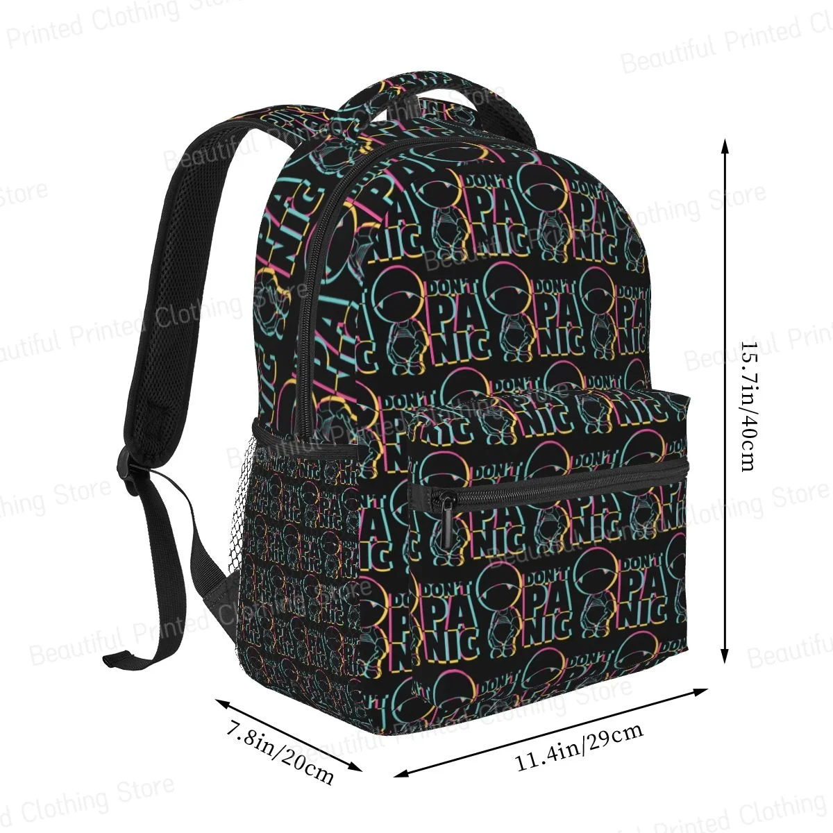 Versatile Backpack Boys Girls Bookbag Don't Panic 1 Laptop Rucksack Shoulder Bag Daily portable bag