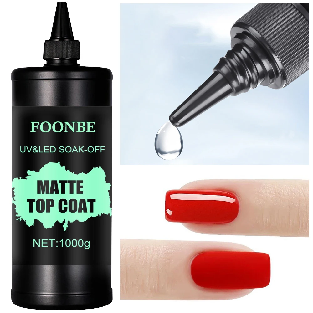 1KG Żelowy Top Coat Matowy Temperowany Bez Kleju, Bez Lepkiej Warstwy, Błyszczący, Soak Off, Bez Czyszczenia, Pakiet Wielokrotnego Użytku, Duża Pojemność