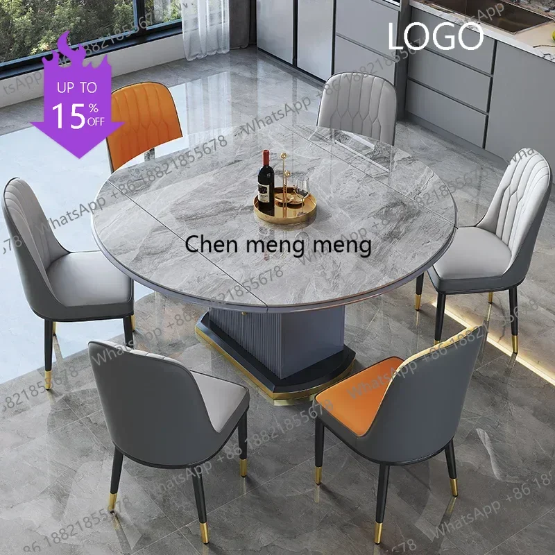 Mesa de jantar dobrável moderna, pernas de luxo, design italiano, mesa de jantar industrial à prova d'água, móveis de cozinha