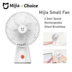 Mijia Portable Desk Fan Rechargeable USB Handheld Mini Electric Fans Student Cordless Air Cooling Small Fan for Office
