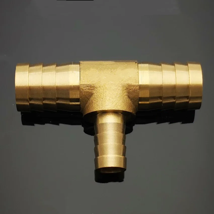 4 6 8 10 12 14 16 19mm Hose Barb OD Brass Reducer Pipe Fitting Tee 3 Way Splitter Connector