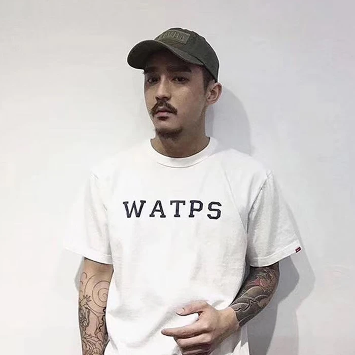 Men Women High Quality Cotton Loose Breathe T Shirt Blue Size Tag  Embroidery Patch Label Wtaps T-Shirt