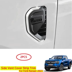 Tira de cubierta de ventilación lateral cromada para Ford Ranger T9 2023, accesorios para automóviles