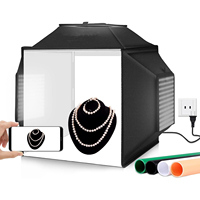 15.8‘’/40CM Photo Studio Light Box,Upgraded Photo Soft Box Kit,Portable Lightbox Photography With 4 Colors Backdrop For Product