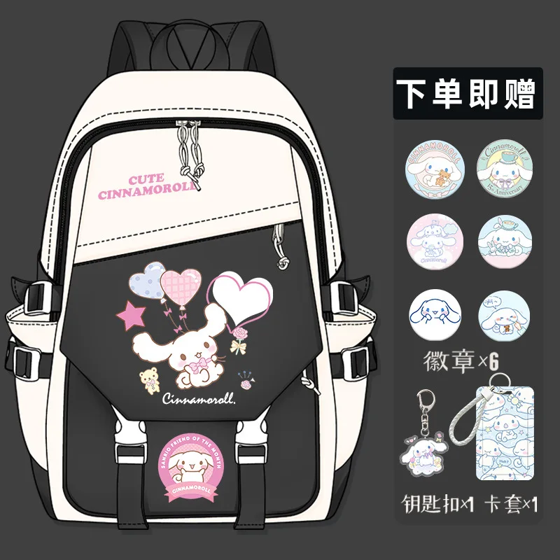 

Новый Школьный Рюкзак Sanrio Cinnamoroll Babycinnamoroll, вместительный, Повседневный, водонепроницаемый, устойчивый к пятнам рюкзак на плечо