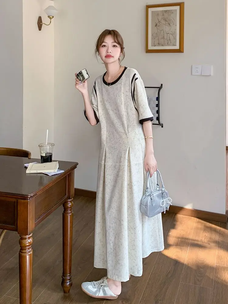 Plus Size 300 Pou Coreano Sle Slim Or Sve Dr T-shirt da donna allentata estiva Age-Defng Lazy Sle Dr