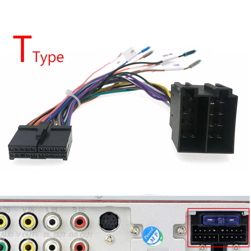 20Pin To 16 Pin Car Radio Speakers Key Amp Control ISO Wiring Harness Connector Adapter Cable for DIN Screen VW Audi Opel