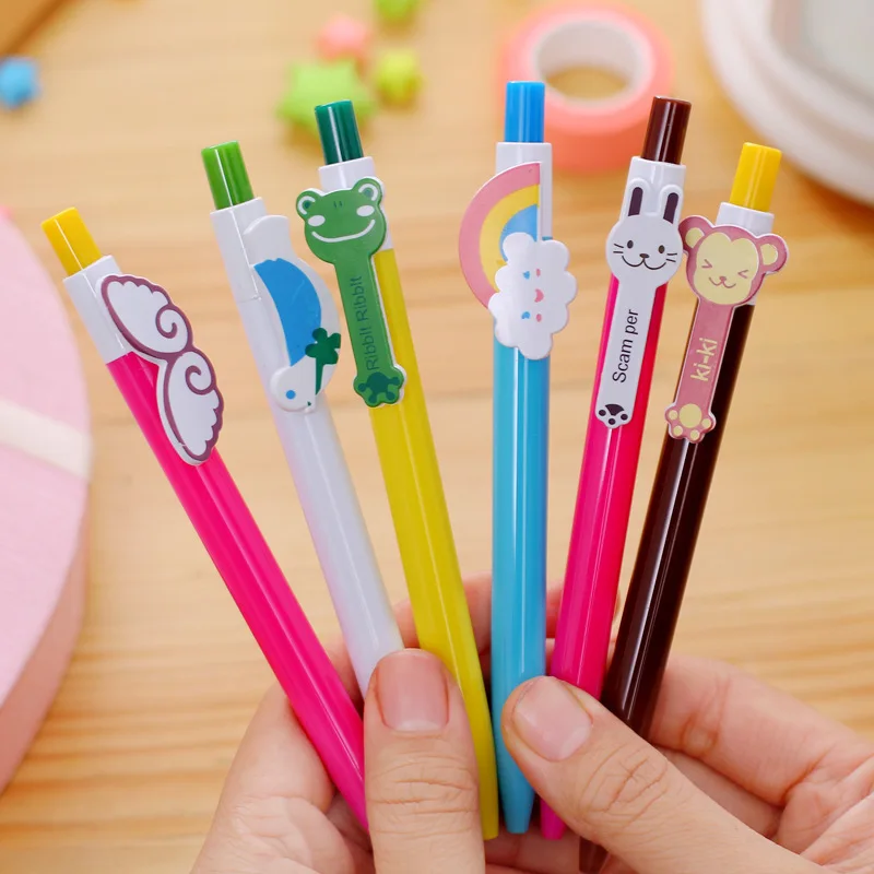 

12/60 Pcs Cartoon Ballpoint Pens Animal Wing Rainbow Pen Creative Office Supplies Wholesale