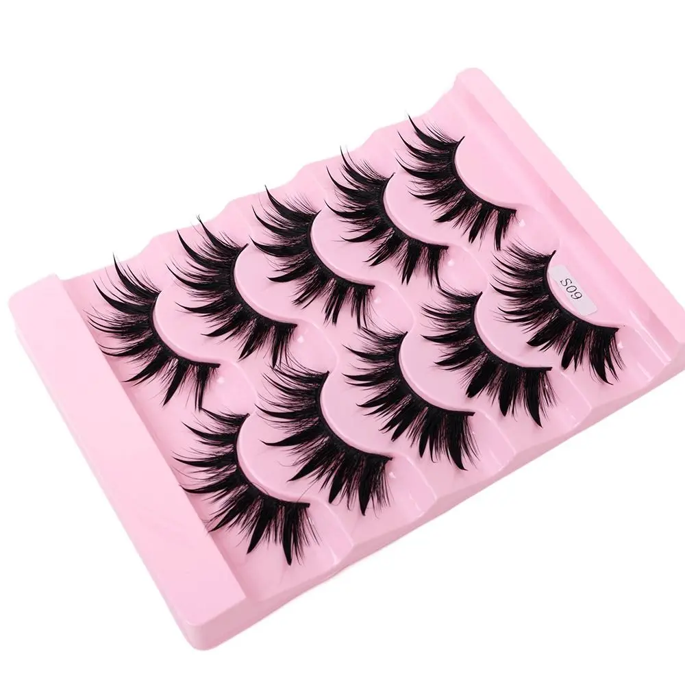 Reusable Thick Long Soft Band Handmade Craft False Eyelashes Wispy Fluffy Thai Wet Eyelashes 3D Faux Mink Eyelashes