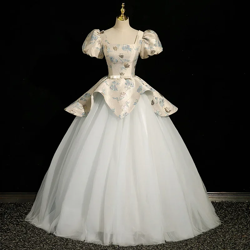 light 336 wedding dress runaway princess evening dress vocal music bel canto art exam princess puffy skirt