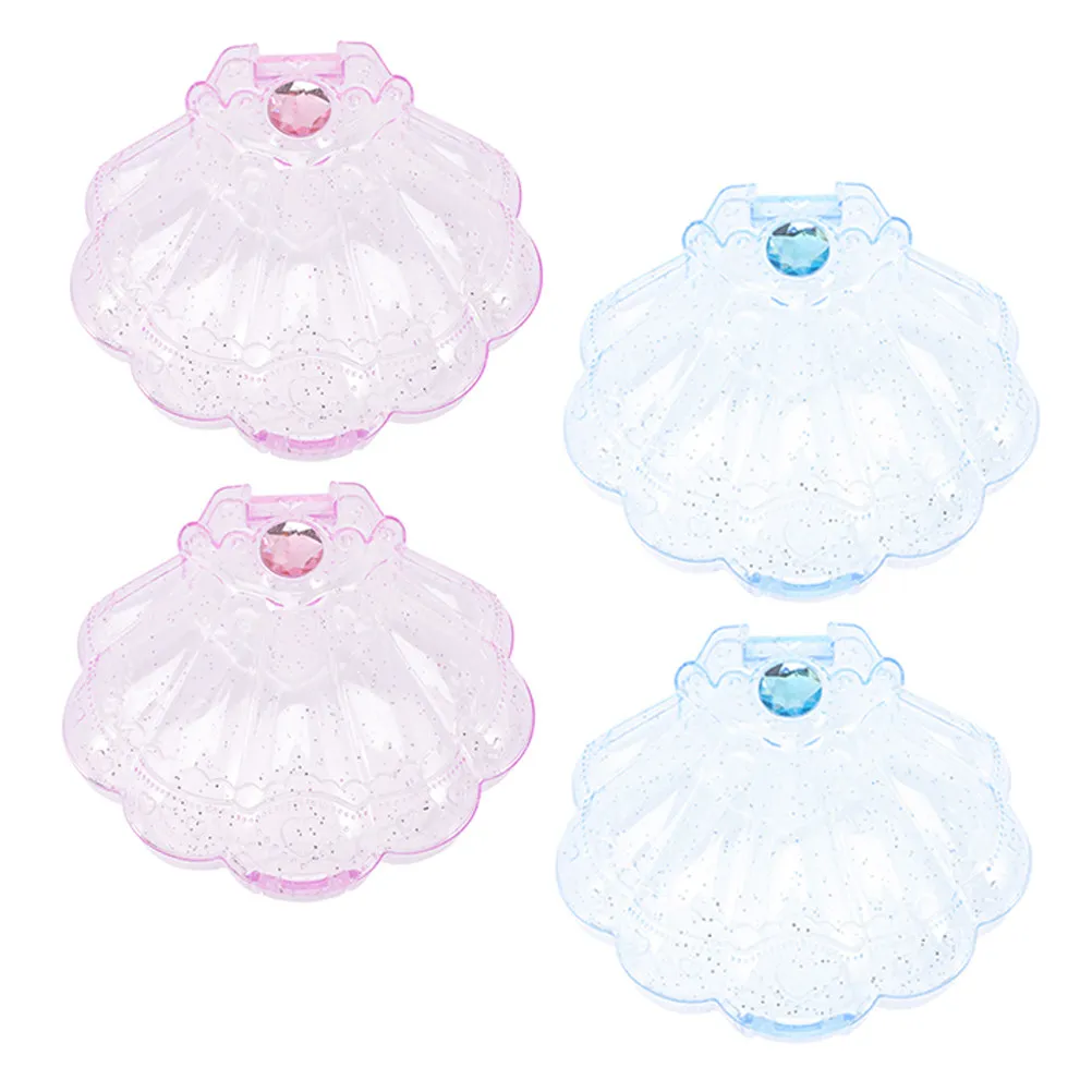 4Pcs Clear Shell Jewelry Organizer Box Kids Storage Container DIY Candy Party Treats Favor Treasure Box for Kids