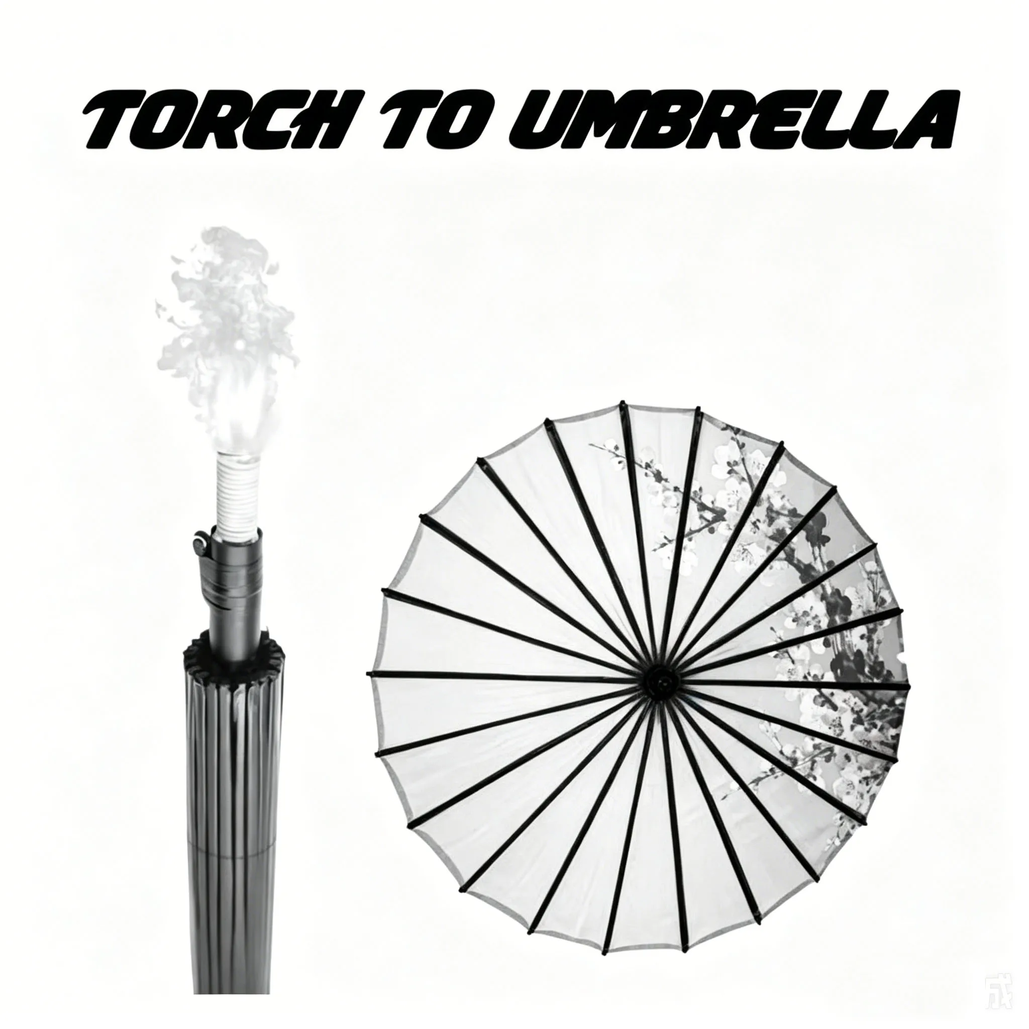 Tour de magie de transformation de torche en parapluie, accessoires de magie du feu, pour magicien professionnel, Magia traditionnelle chinoise