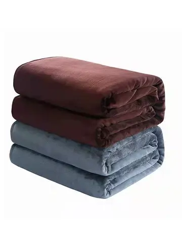230GSM Coral Fleece Flannel Blankets For Beds Solid Blue Pink Soft Warm Thin Bedspread Sofa Cover Faux Fur Plaid Blanket