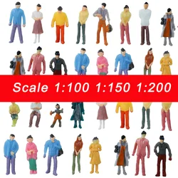 Scale 1:100/150/200 Miniature Figures Model Painted People For Ho Train Station Building Sand Table Scene Diorama Kits 50Pcs