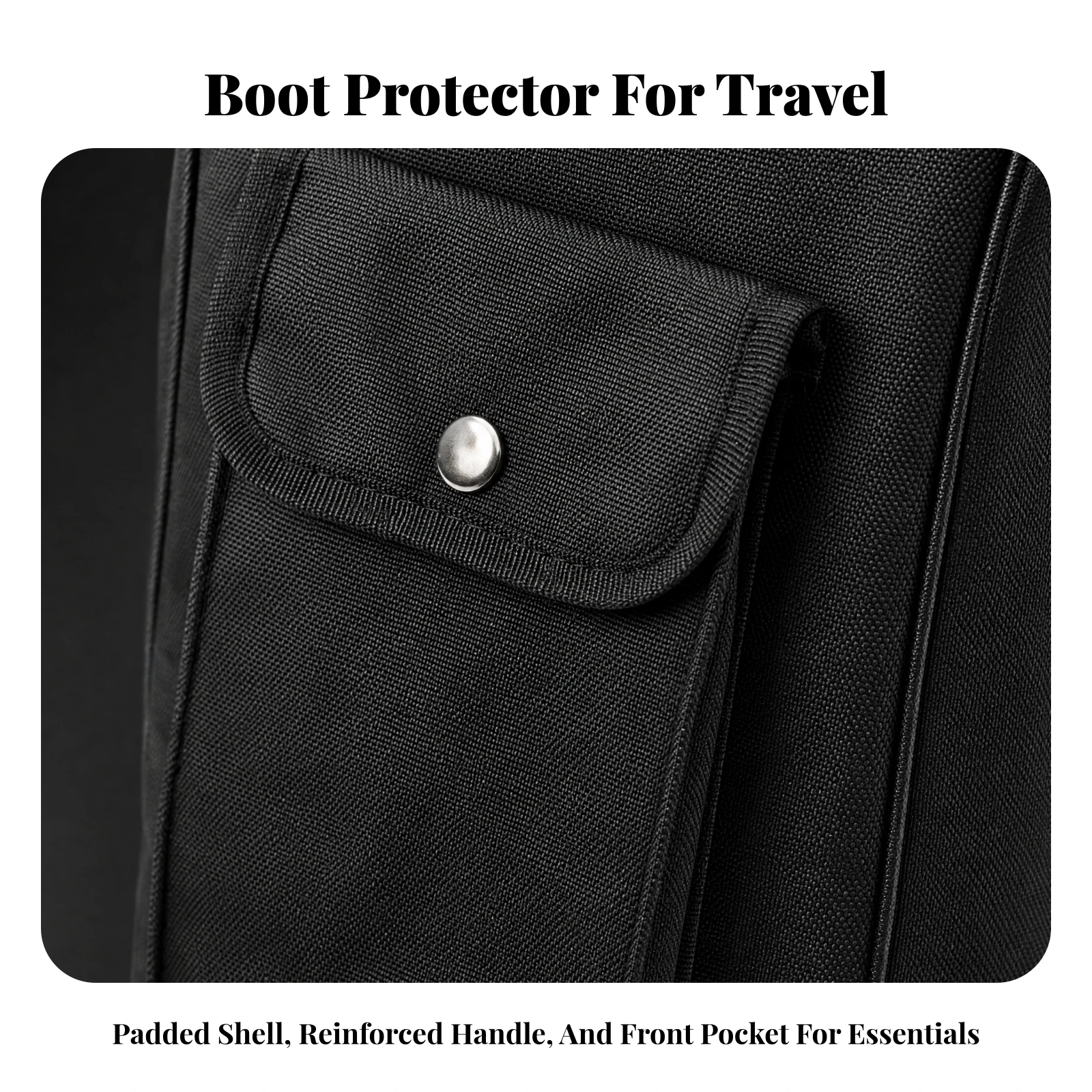 Riding Boot Storage Bag Lightweight Tall Structured Boot Bag with Front Pocket Wear-Resistant Portable for Skiing, Camping