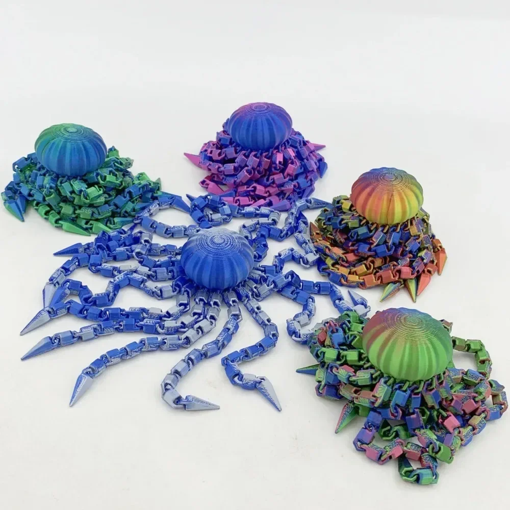 Kreatives 3D-gedrucktes Quallen-Entspannungsspielzeug, Spiralförmiger Oktopus, sensorisches Dekorationsstück, interaktives Stressabbau-Spielzeug, lustiges Spielzeug – Detail 16